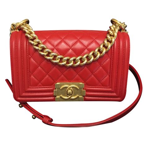 chanel boy red small